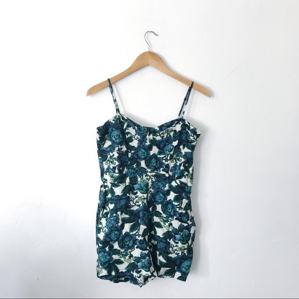 Blue floral romper